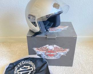 Harley-Davidson Motorcycle Helmet Size S, with Box - Silver, Like New Condition