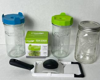 - Mason Jar Sprouting Kit with Mason Jars, Bean Screens, and Slicer

