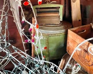 Standing there is an antique washing machine