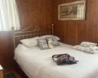 Brass headboard and bed