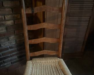 Antique chair. Re-caned