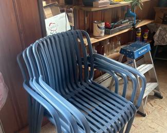 New outdoor blue chairs 
