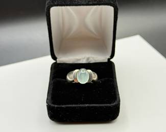 Opal and sterling ring