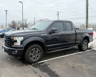 Ford F150 XLT, all aluminum body

Black on black with tinted windows

Four-wheel-drive, 5L V8 coyote engine

VIN: 1FTFX1EF3FFA47294

160,000 miles

Mechanic did not see frame rot or body rot. No coolant or oil leaks. Tires have a very slow leak around the bead from sitting unused. They will leak over the course of a week.

Windshield wipers work but they move slowly.

Door trim has cracked, see picture.

Vehicle will require additional removal arrangements, and that removal date is flexible.