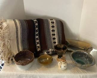 New Mexico Pottery And A Large Southwestern Throw Blanket