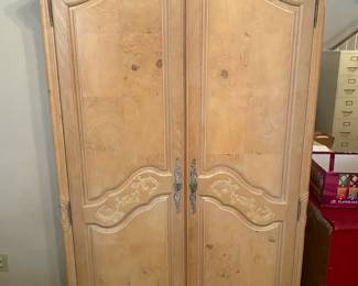 Awesome Light Stained Wood Armoire 