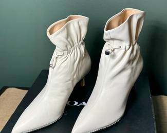 COACH WYNIE LEATHER HEEL/ BOOTS. IN ORIGINAL BOX