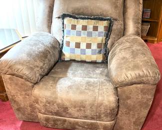 Large microsuede recliner