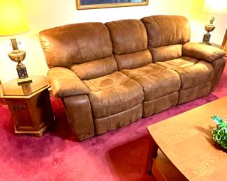 Microsuede double recliner