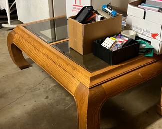 Solid oak Asian style large coffee table