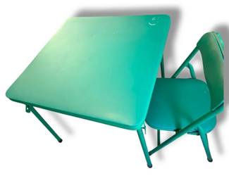 Green Childs Folding Table  Chair Set