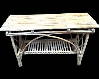 Rustic Wicker Rattan Console table