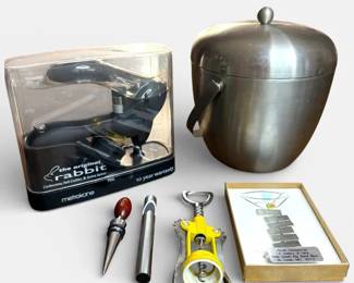 Barware Lot with Metrokane Rabbit Corkscrew