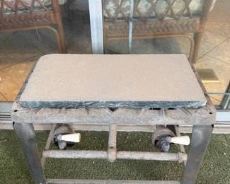Vintage Dual Burner Camp Stove with Stone Top