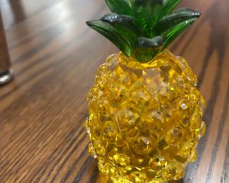 Faceted Glass Pineapple Figurine
