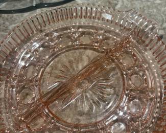 Indiana Glass Pink Depression Glass Divided Relish Tray