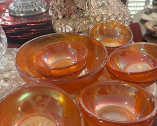 Marigold Carnival Glass Bowls