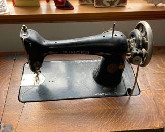 Singer Sewing Machine and Table with Cast Iron Base