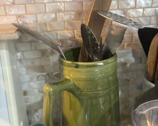 Green Pottery Beer Stein