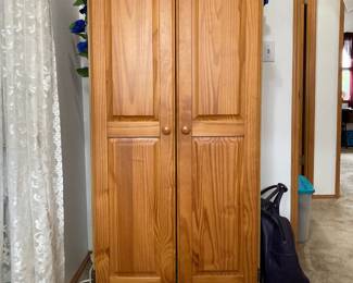 Rustic Solid Pine Double Door Storage Cabinet