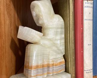 Carved Onyx Wizard Bookends