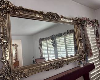 Rococo Baroque Style Gold Gilt Rectangular Wall Mirror