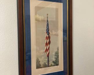 Framed 1940 Print "Our Flag" by Fred Tripp