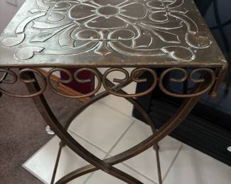 Bronze Tone Metal Accent Table