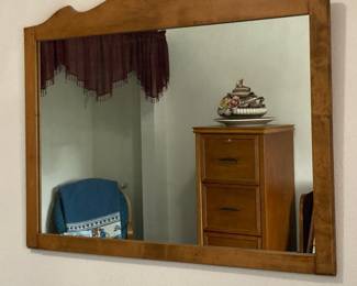 Early American Style Maple Wall Mirror