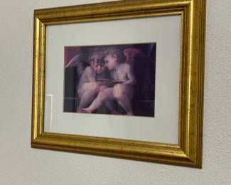 Framed Print "Two Putti Reading" by Rosso Fiorentino