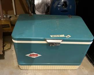 #134	Coleman Turquois Metal Cooler - 22x15x16	 $45.00 