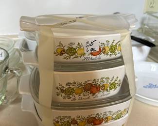 #188	Corning Ware - set of 6 pieces	 $30.00 