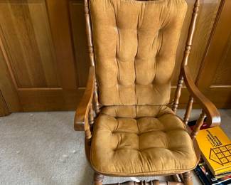 #44	wood Rocking Chair (has cushions) w/spindle Back	 $45.00 