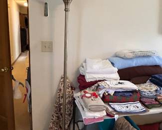 #89	Blue Flower Tiffany Style Chrome Base Floor Lamp - 72" Tall	 $100.00 