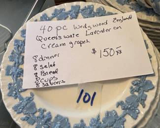 #101	Queensware Lavender on Cream Grapes	 $150.00 
