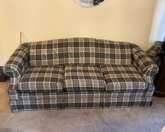 #21	Sleep Haven Hide-A-Bed Green/Burgandy/White Plaid Sofa  solid camel back - 84" Long - No Help Moving	 $65.00 