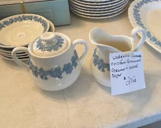 #99	Wedgewood Lavender On Cream Queensware Creamer and Covered Sugar	 $20.00 