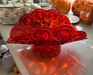 #58	Carnival Red Star Pattern  - 12x7x5 Dish	 $20.00 