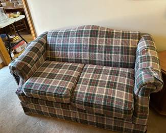 #22	Sleep Haven Green/Burgandy/White Loveseat - 59" Long	 $25.00 