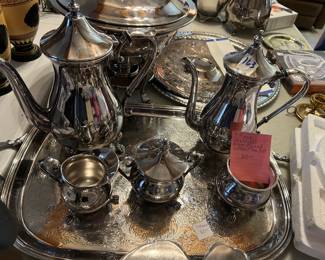#163	Sheffield 7 Piece Silverplate Coffee/Tea Set	 $80.00 