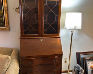 #16	Wood Secretary w/flip-down Desk w/cubbies &  7 drawers & 2 doors  w/3 wood shelves - 30x15-28x78	 $275.00 