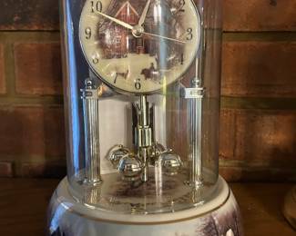 #169	Ceramic Timex Anniversary Clock w/ Snow Scene 	 $25.00 
