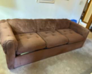 #25	Brown Sofa w/attached back cushions (some wear on arms) - Hide-A-Bed - 86" Long - You Move	 $45.00 
