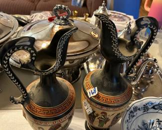 #168	Two Hand Painted Oil Pictures w/ Gladiators	 $30.00 