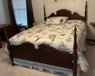 #6	Pennsylvania House Queen size Four Post Headboard/Footboard  (has one Blemish on Headboard) w/rails	 $150.00 