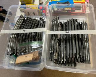 #183	Set of 2 Containers of Metal Curved Tracks and Straight Tracks - Mixed Set	 $35.00 