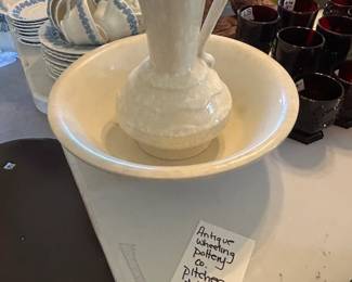 #83	Antique Wheeling Pottery Co. Pitcher & Basin Set	 $30.00 