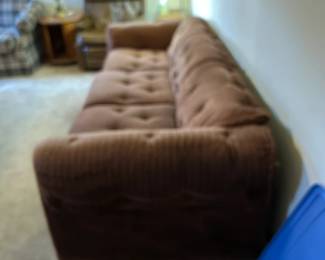 #25	Brown Sofa w/attached back cushions (some wear on arms) - Hide-A-Bed - 86" Long - You Move	 $45.00 
