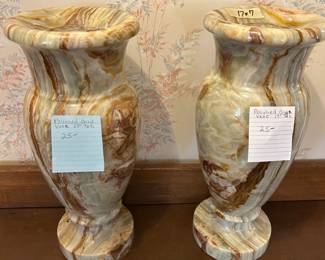 #36	Polished  Marbled Onyx Vase - 17" Tall 	 $25.00 