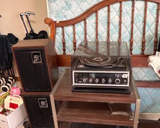 #112	Zenith Stero Record System w/2 allegro speakers and Cabinet 	 $70.00 